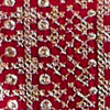 Dark Red Buta Patterned Straight Suit